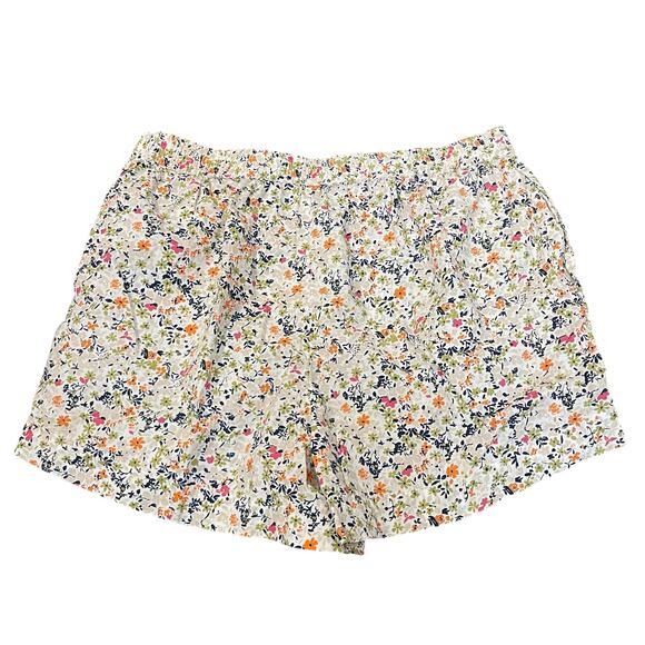 Anthropologie Women’s PJ Boxer Shorts Loose Comfy Pockets Multi Floral sz L - Picture 2 of 6